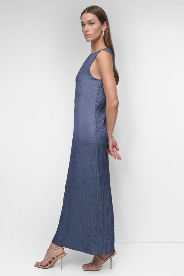 Dkny SLEEVELESS BROOMSTICK TWILL MIDI INDIGO