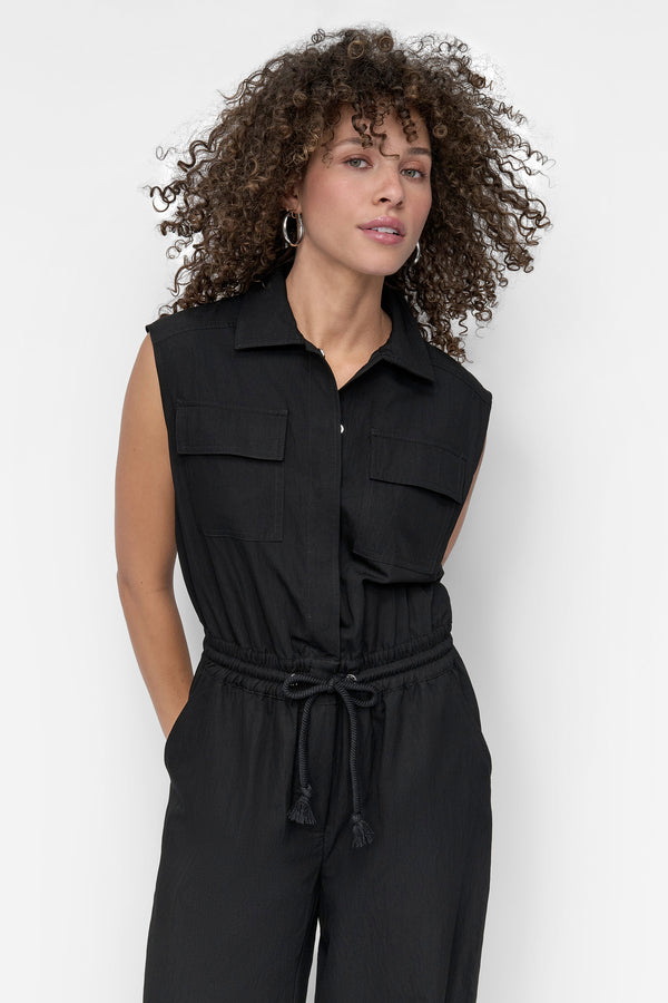 Dkny SLEEVELESS UTILITY JUMPSUIT Black