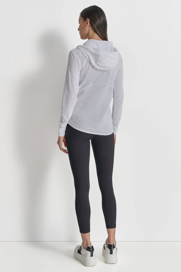 Dkny SLUB WAFFLE KNIT HOODIE White