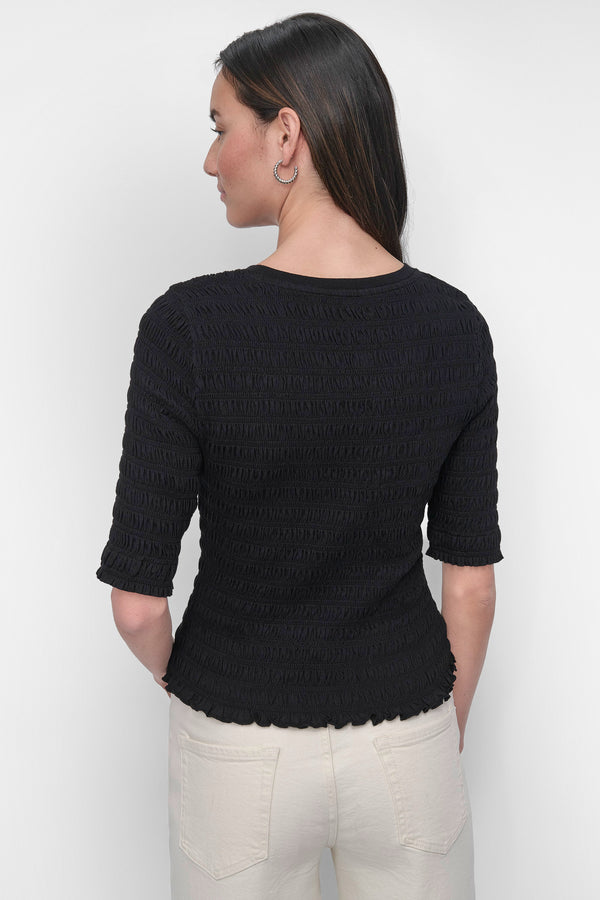 Dkny SMOCKED TEE Black