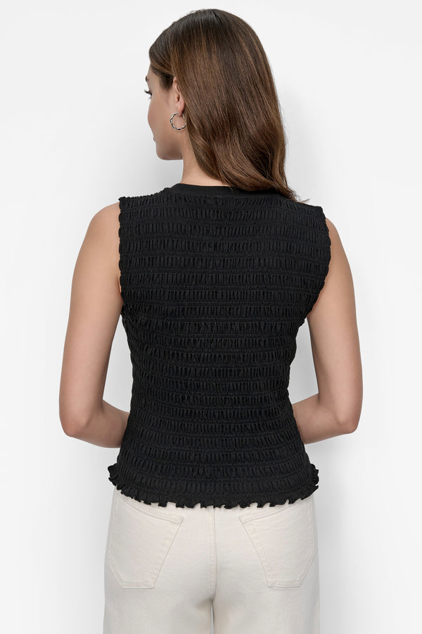 Dkny SMOCKED TEE Black