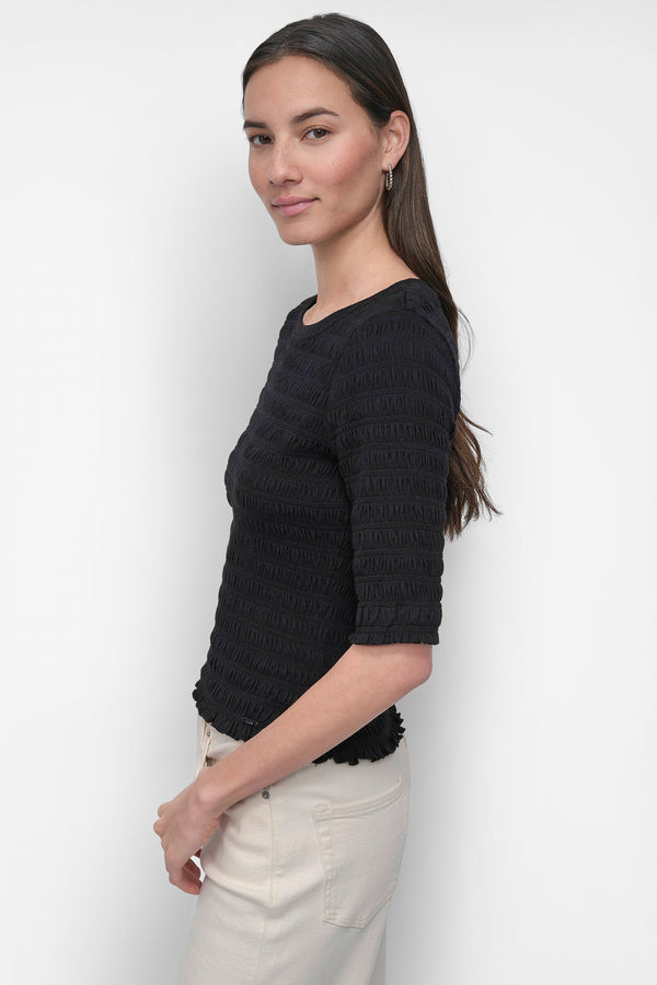 Dkny SMOCKED TEE Black