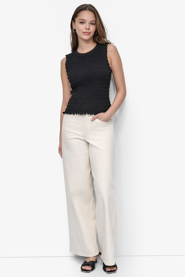 Dkny SMOCKED TEE Black