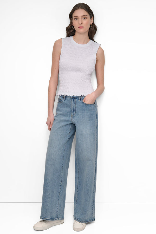 Dkny SMOCKED TEE White