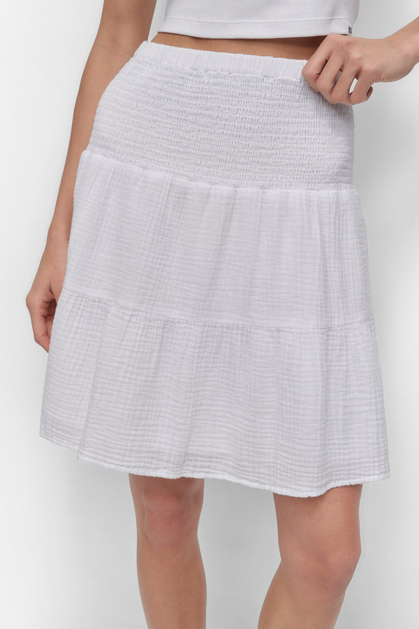 Dkny SMOCKED WAIST SHORT White