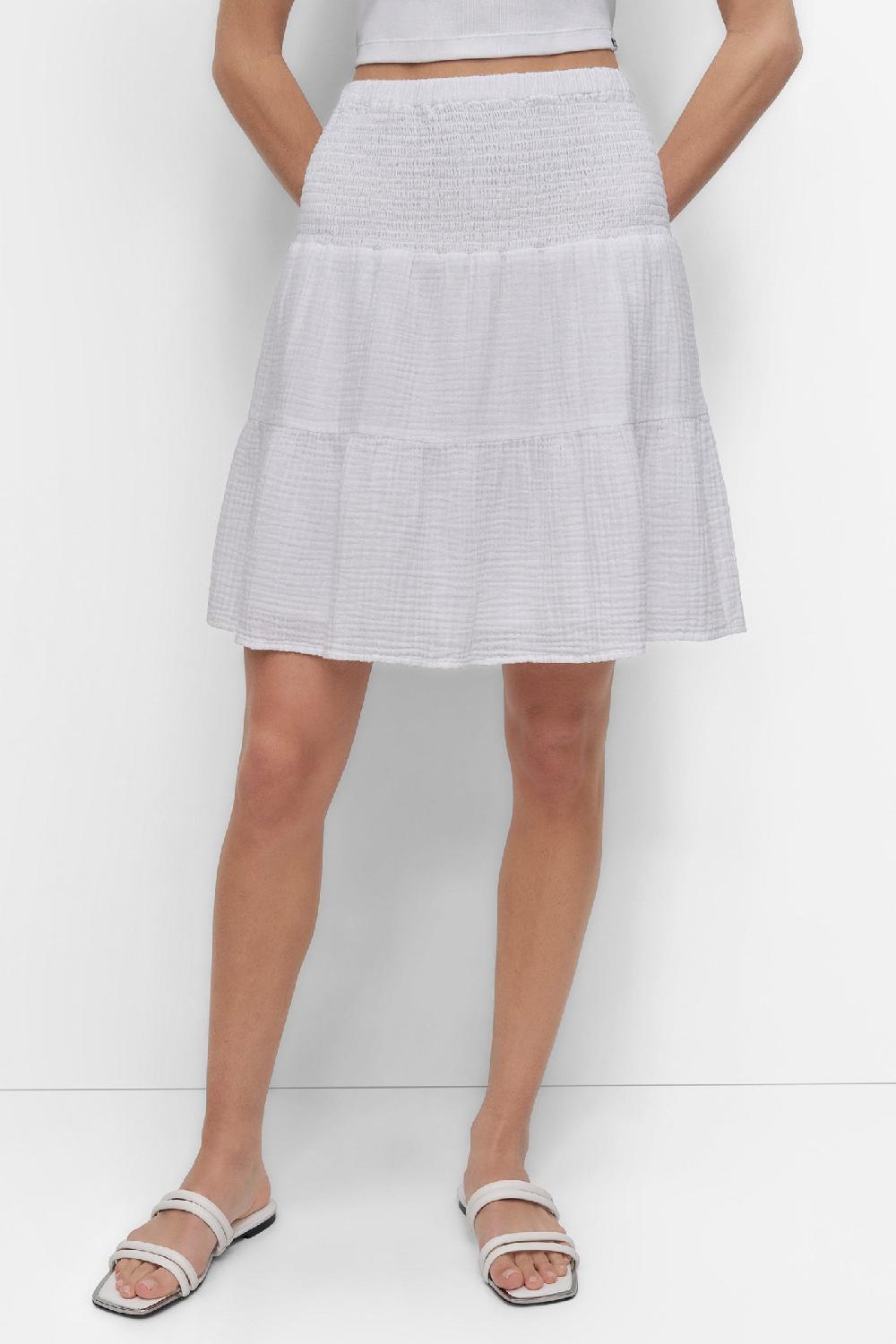 dkny SMOCKED WAIST SHORT White