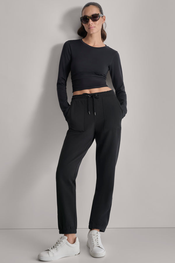 Dkny SMOCKED WAISTBAND JOGGER Black
