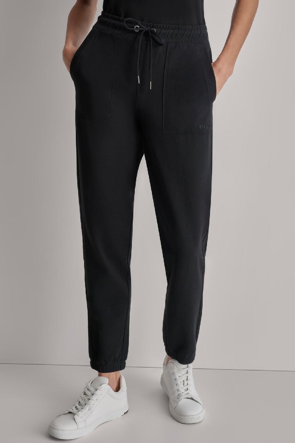dkny SMOCKED WAISTBAND JOGGER Black