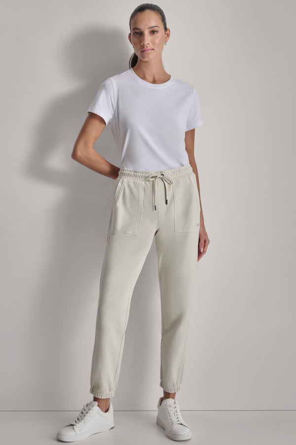 Dkny SMOCKED WAISTBAND JOGGER OAT