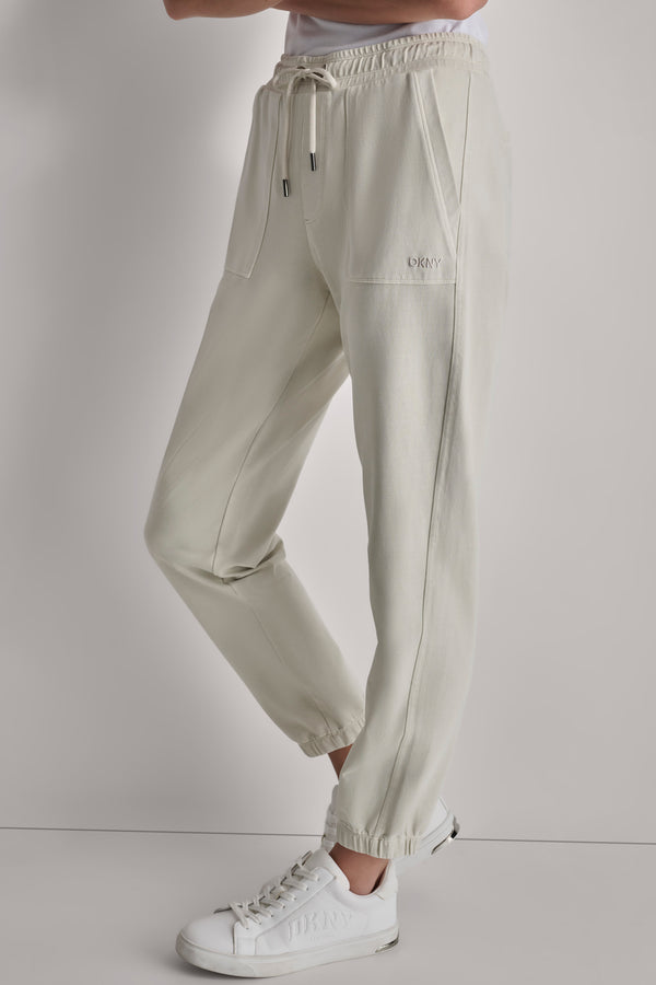 Dkny SMOCKED WAISTBAND JOGGER OAT