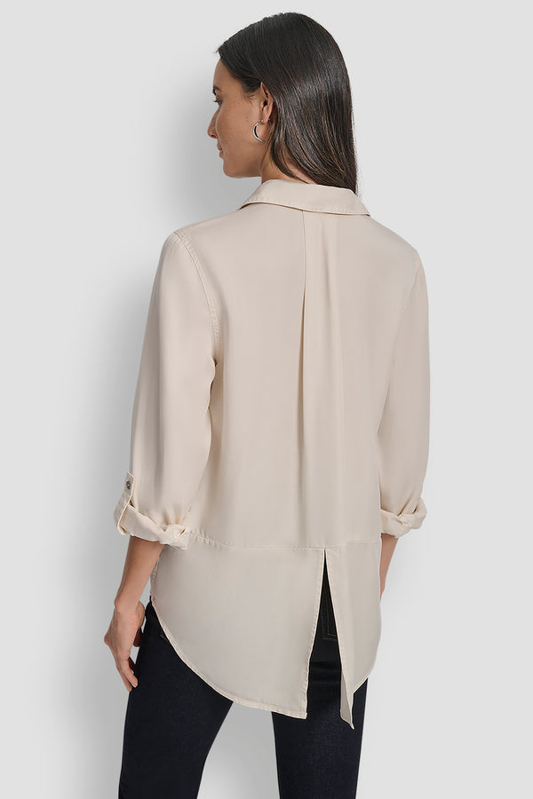 Dkny SPLIT BACK BUTTON FRONT WITH ROLL TAB BLONDE