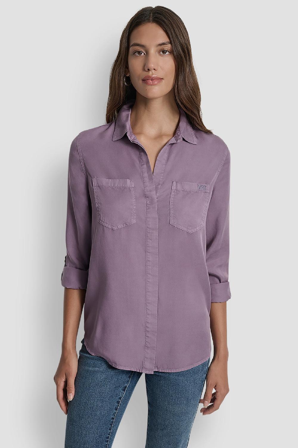 dkny SPLIT BACK BUTTON FRONT WITH ROLL TAB VESPER