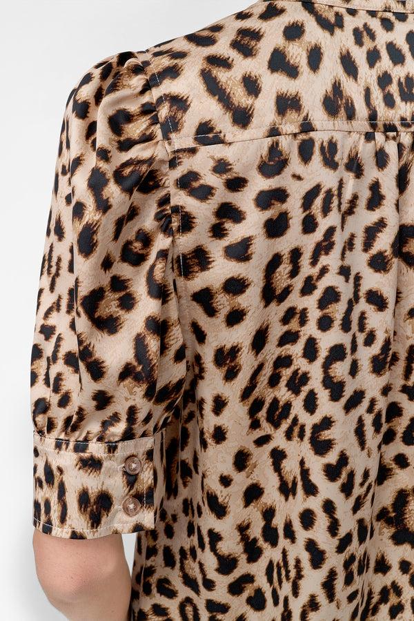 Dkny STAND COLLAR SHIRT Leopard Whiskey