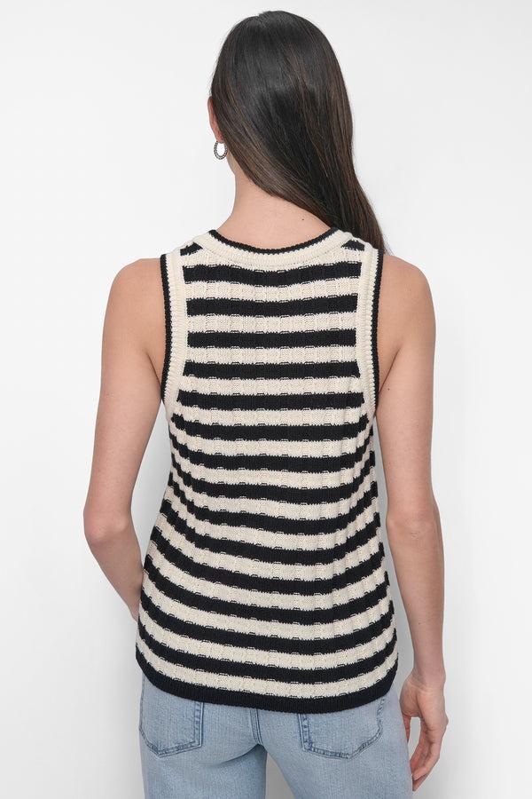 Dkny STRIPED TANK BLACK/EGGNOG