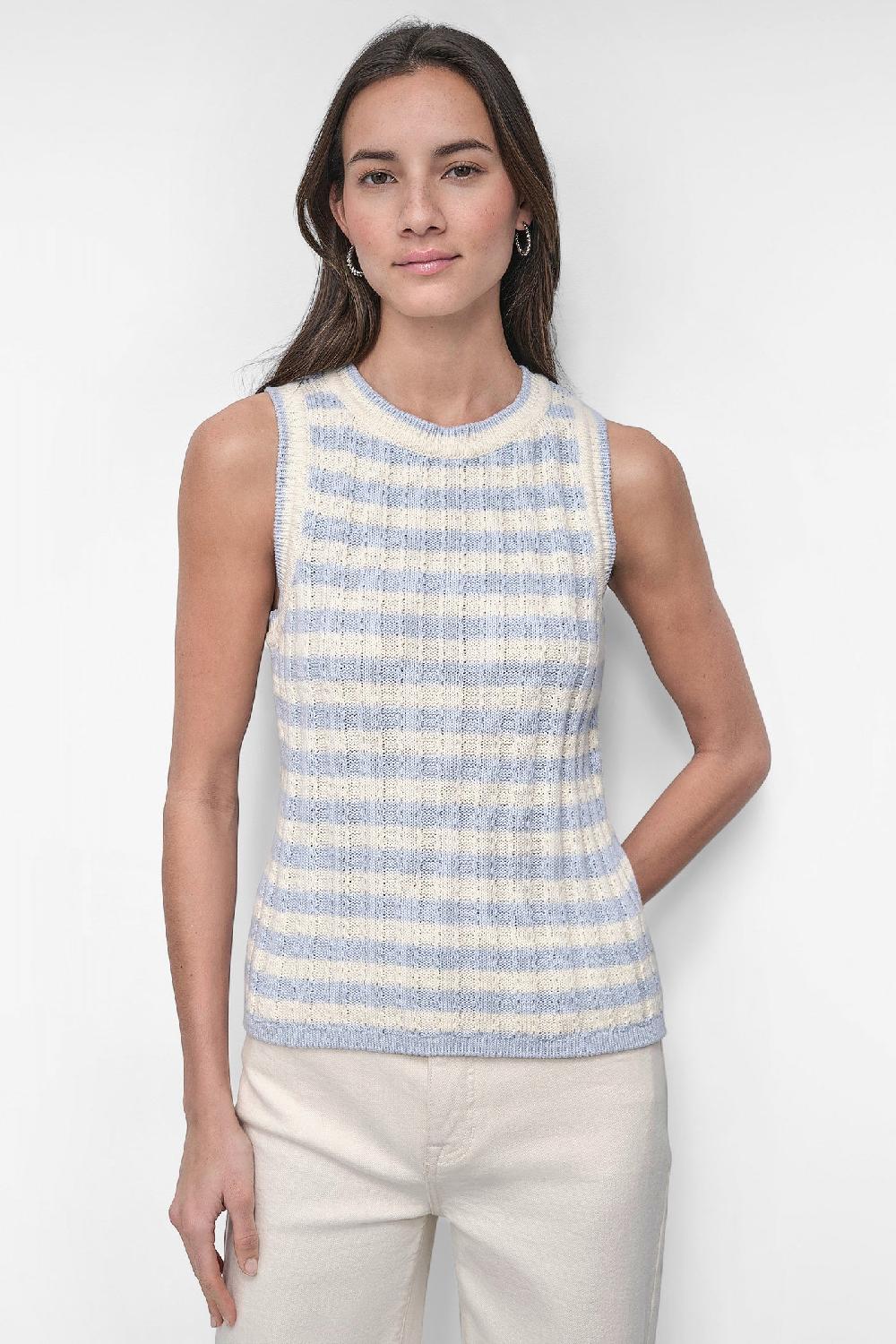 dkny STRIPED TANK FROST BLUE/EGGNOG