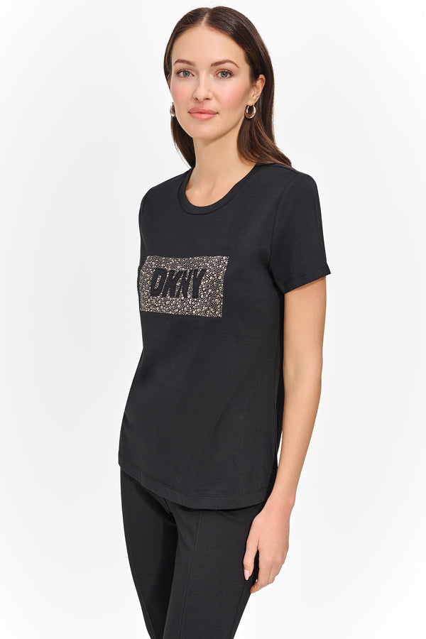 Dkny STUD LOGO TEE Black