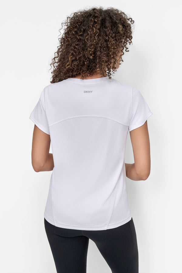 Dkny TECH MESH LOGO TEE White