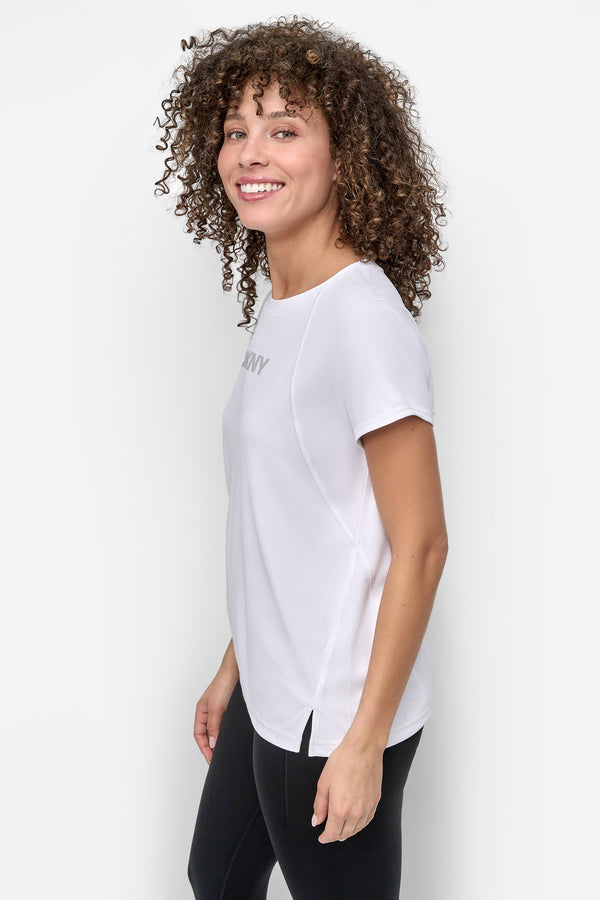 Dkny TECH MESH LOGO TEE White