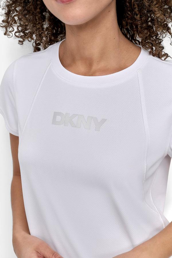 Dkny TECH MESH LOGO TEE White