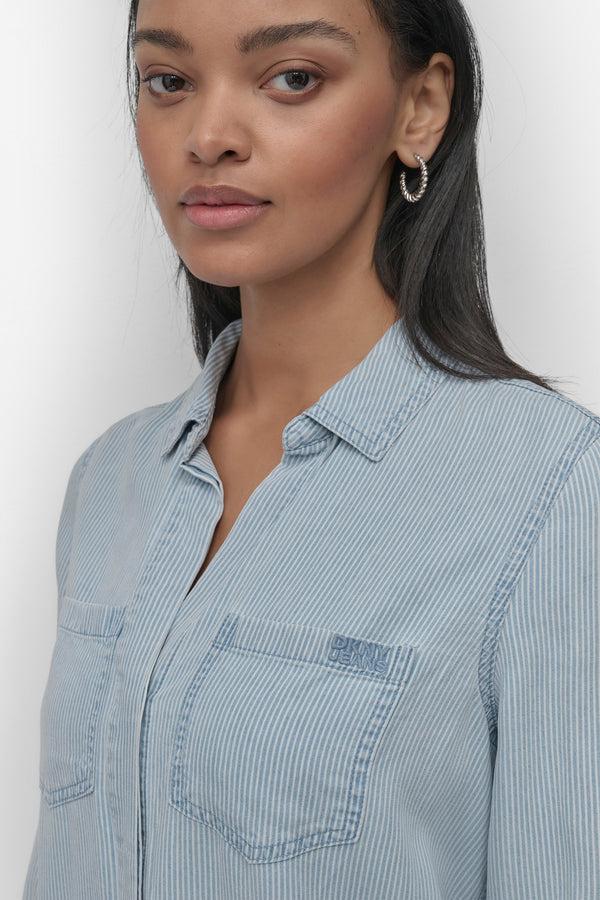 Dkny THE LIVE-IN SHIRT DARK OUTLINE CHAMBRAY