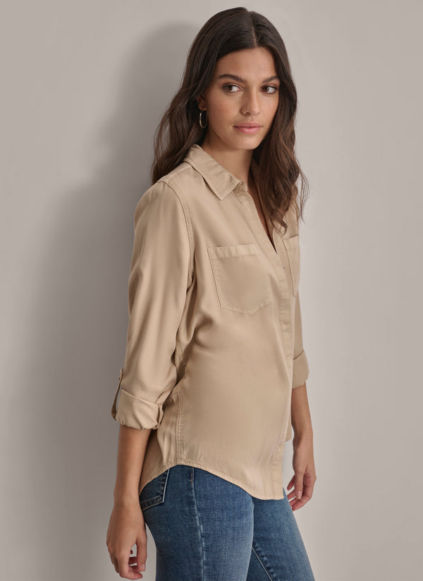 Dkny THE LIVE-IN SHIRT PEBBLE