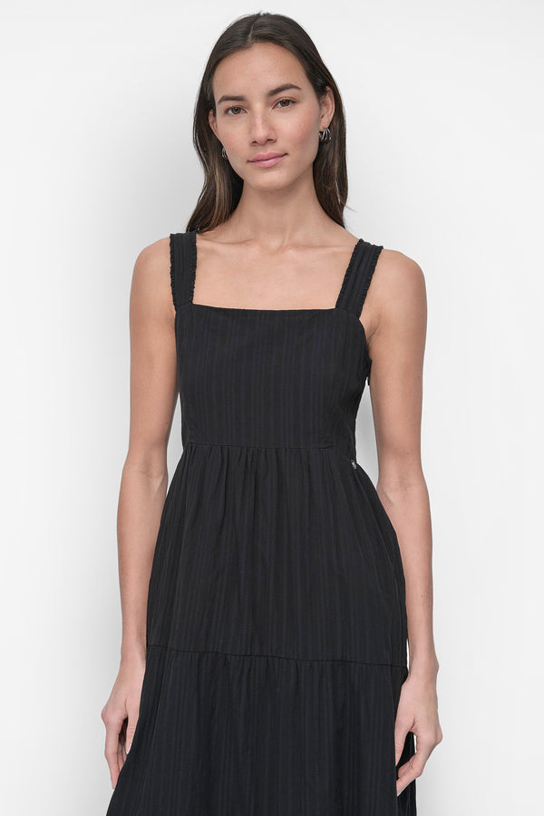 Dkny TIERED MAXI SWING DRESS Black