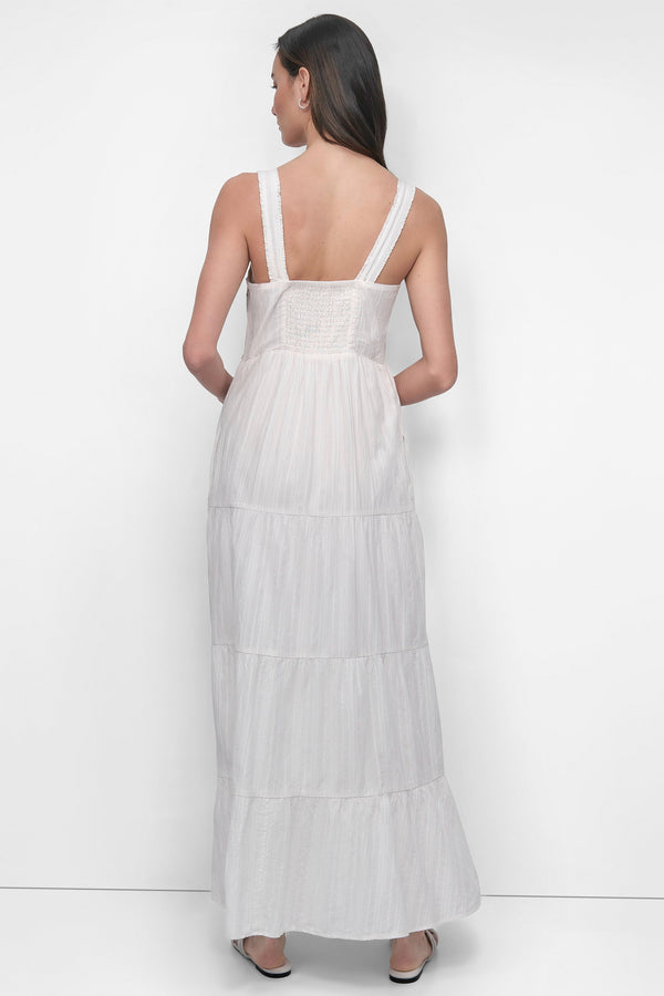 Dkny TIERED MAXI SWING DRESS White
