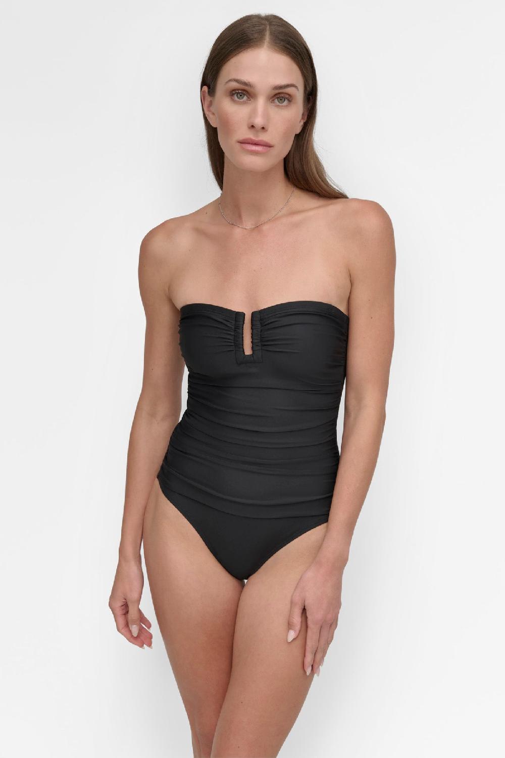 dkny U-WIRE BANDEAU ONE PIECE Black