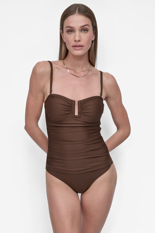 Dkny U-WIRE BANDEAU ONE PIECE MOCHA
