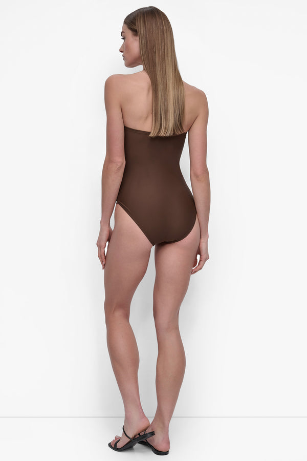 Dkny U-WIRE BANDEAU ONE PIECE MOCHA