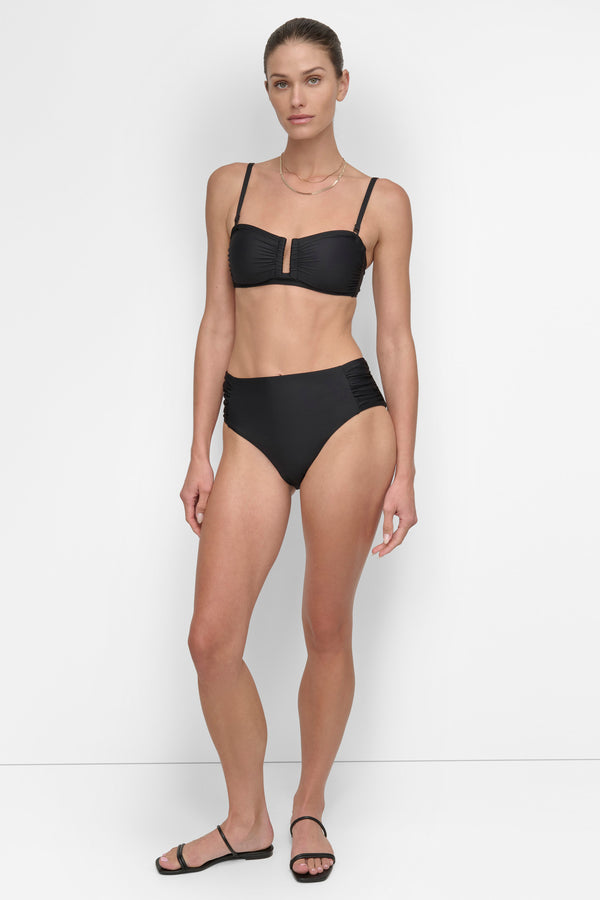 Dkny U-WIRE BANDEAU SHIRRED BIKINI Black
