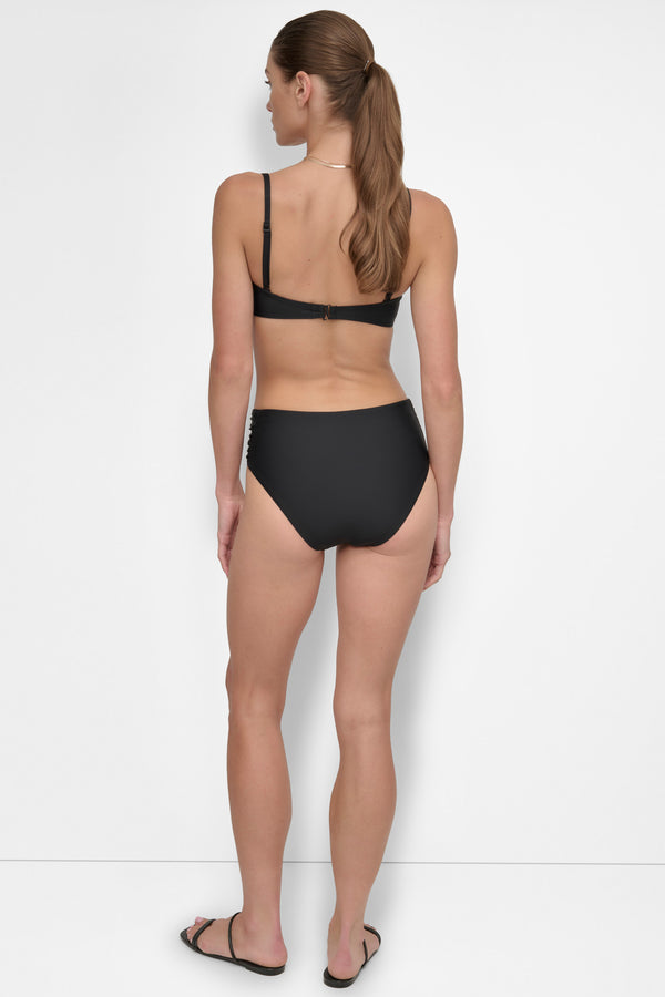 Dkny U-WIRE BANDEAU SHIRRED BIKINI Black