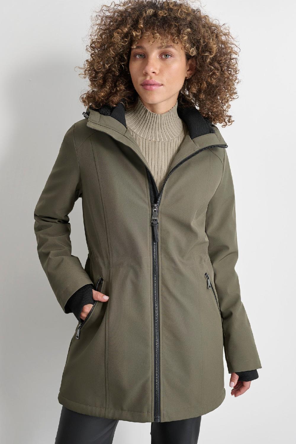 dkny VALBOA LINED SOFT SHELL JACKET Green