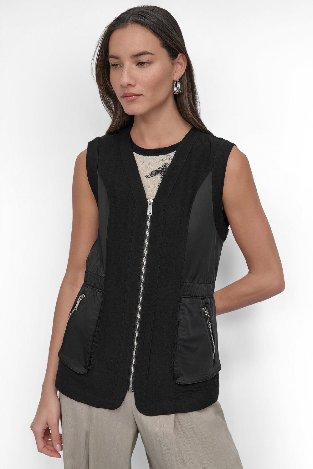 dkny VEST IN SHINE MATTE Black