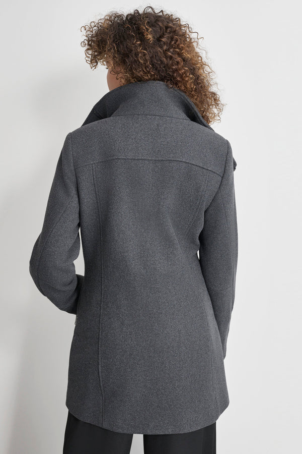 Dkny WOOL COAT WITH ZIPPER DETAIL Grey
