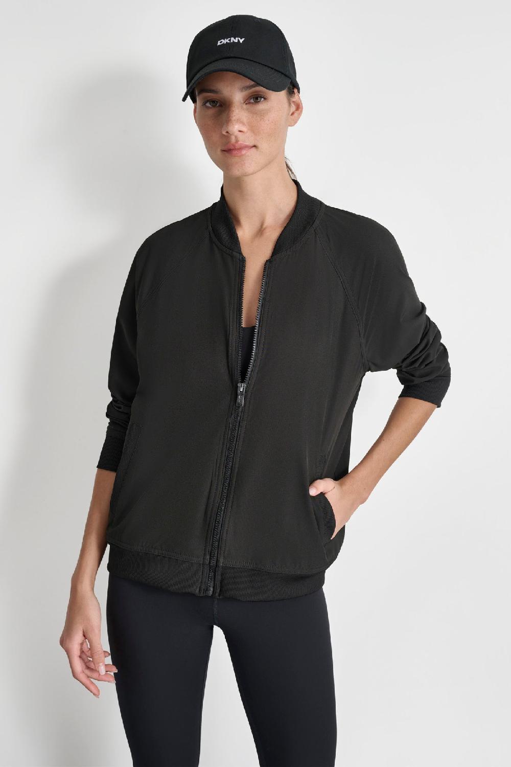 dkny ZIP UP BOMBER JACKET Black