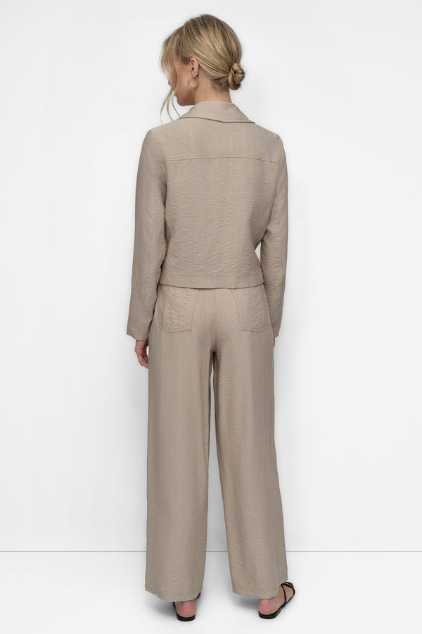 Dkny ZIPPER CRINKLE JACKET PEBBLE