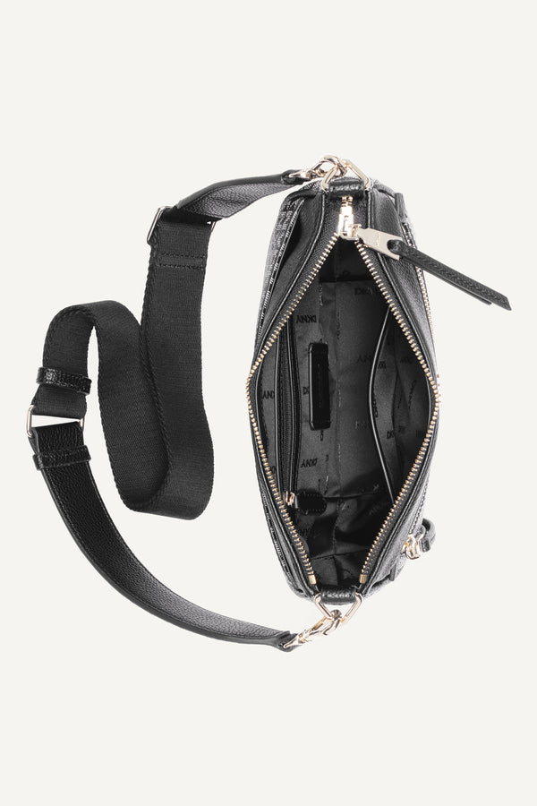 Dkny ZOIE LOGO PANELED CROSSBODY BAG Black