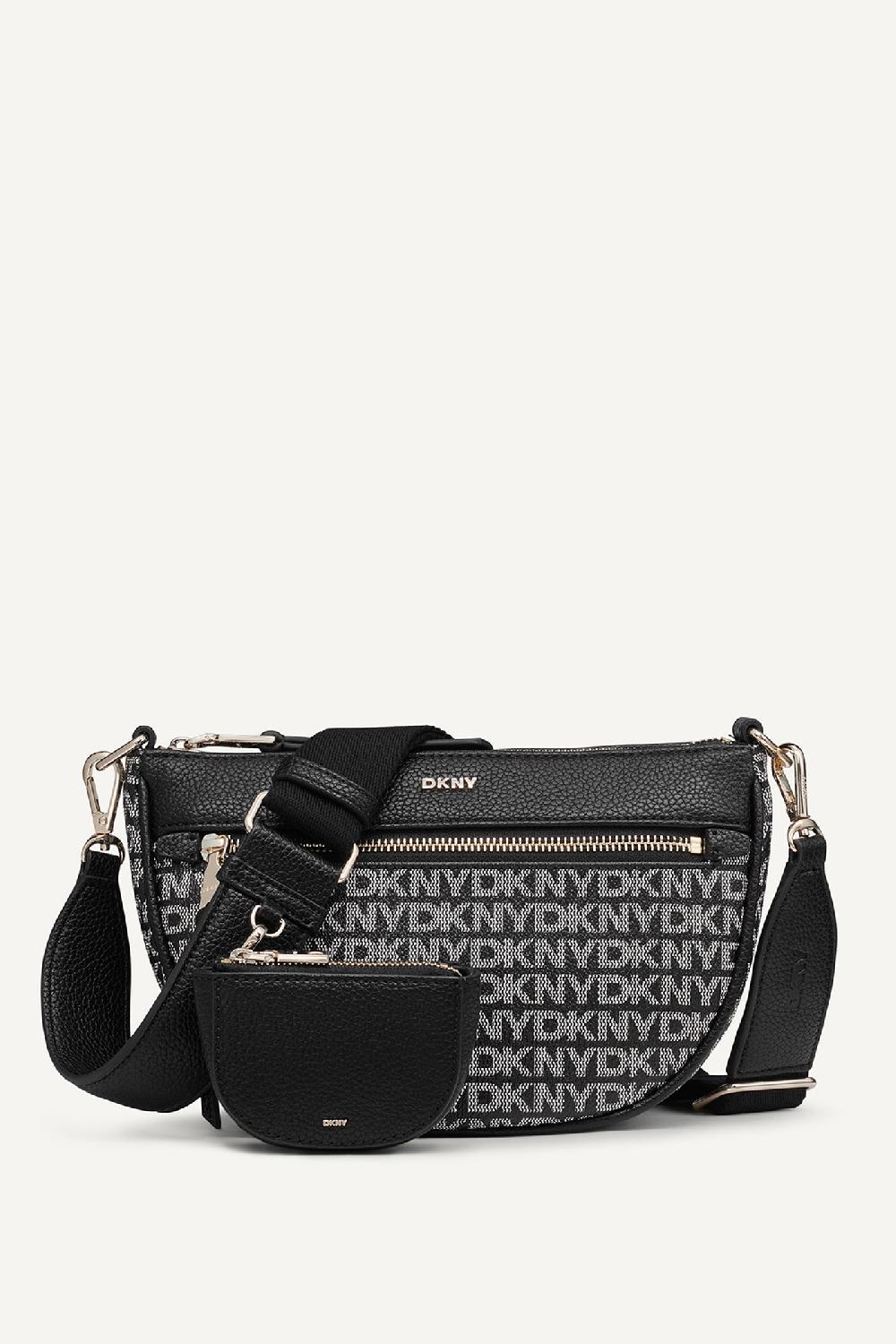 dkny ZOIE LOGO PANELED CROSSBODY BAG Black