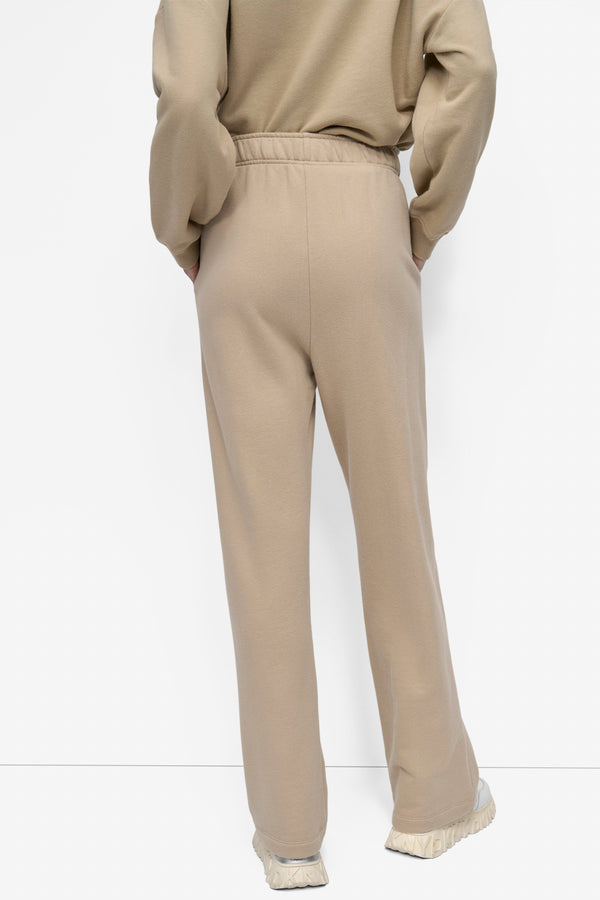 Dkny EXTRA HIGH-RISE LOGO-EMBELLISHED SWEATPANT Travertine/Black