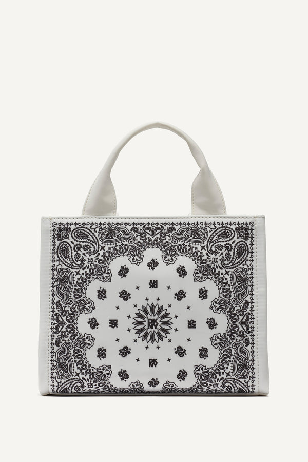 Dkny HADLEE SMALL EMBROIDERED LOGO TOTE Marshmallow