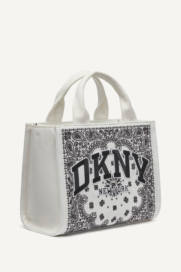 Dkny HADLEE SMALL EMBROIDERED LOGO TOTE Marshmallow