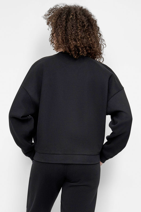 Dkny HD SILICONE LOGO CREW NECK PULLOVER WITH V INSET Black