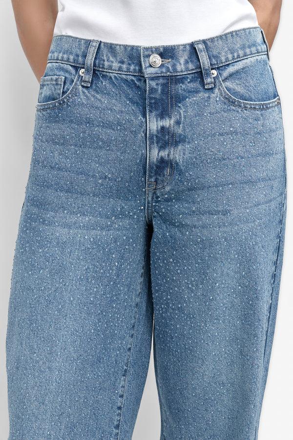 Dkny HIGH Rise Length WIDE LEG WITH RHINESTONE EMBELLISHMENT CEDAR STREET