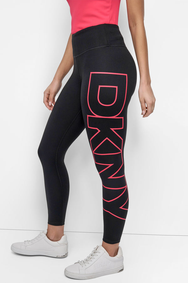 Dkny HIGH WAIST 7/8 BALANCE COMPRESSION EXPLODED LOGO Azalea