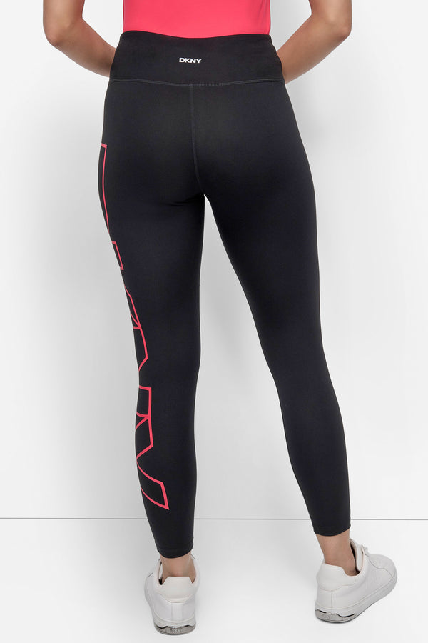 Dkny HIGH WAIST 7/8 BALANCE COMPRESSION EXPLODED LOGO Azalea