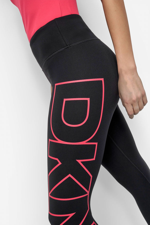 Dkny HIGH WAIST 7/8 BALANCE COMPRESSION EXPLODED LOGO Azalea