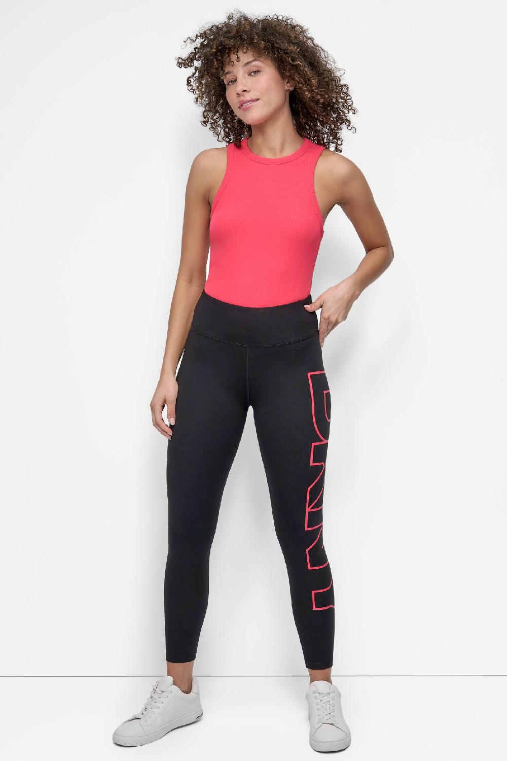 dkny HIGH WAIST 7/8 BALANCE COMPRESSION EXPLODED LOGO Azalea