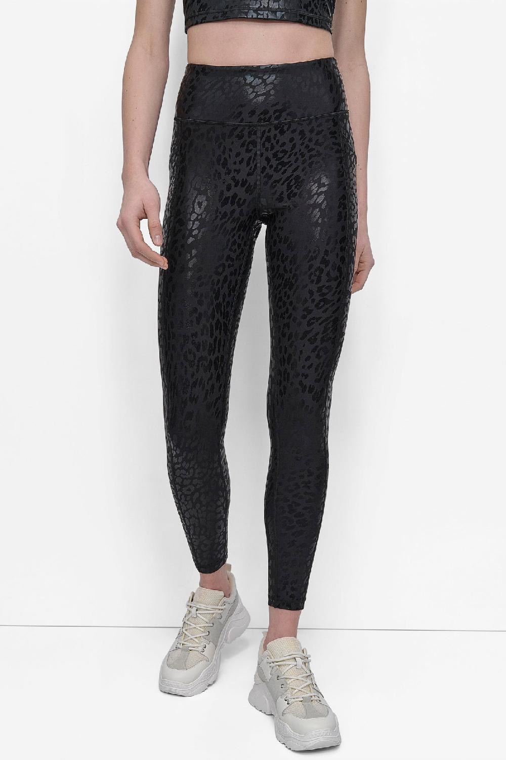 dkny HIGH WAIST 7/8 PRINTED FITNESS TIGHT WITH POCKETS NIGHT CAT BLACK