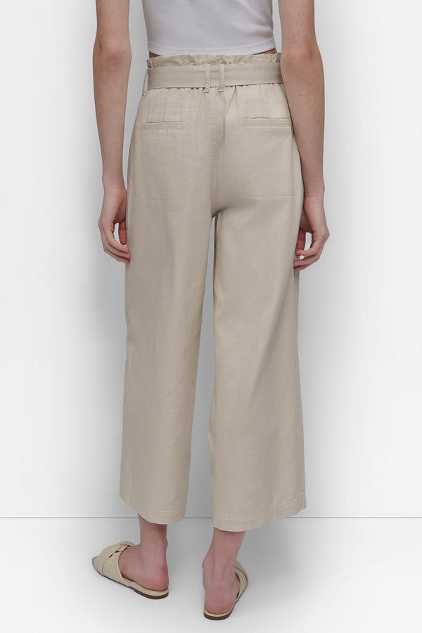 Dkny HIGH WAIST PAPER BAG PANT WITH SELF BELT Light City Khaki